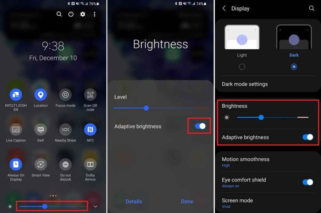 optimize battery usage Adjust Screen Brightness or Use Adaptive Brightness
